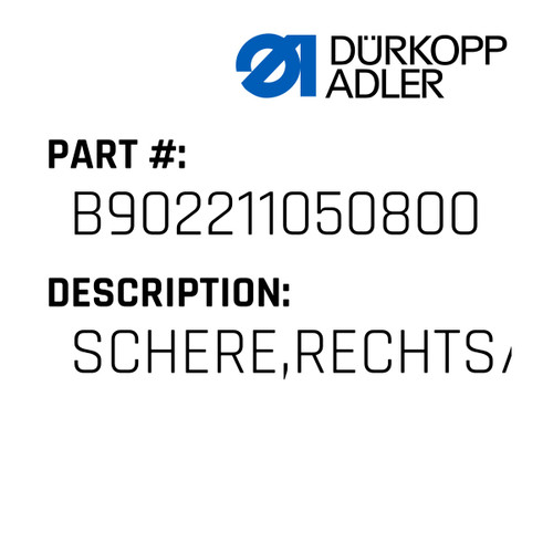 Schere,Rechts/Links For Dürkopp Adler Original Part Number B90.221105.08.00