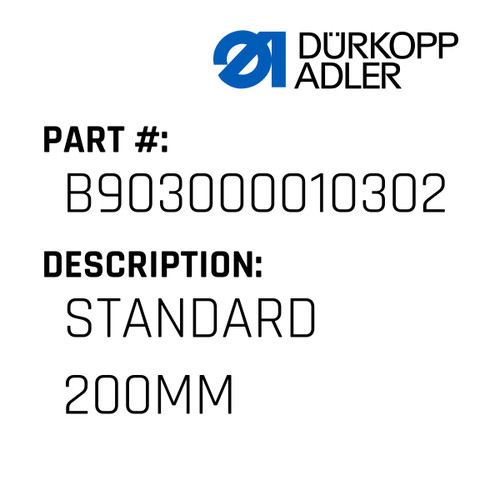 Standard 200Mm For Dürkopp Adler Original Part Number B90.300001.03.02