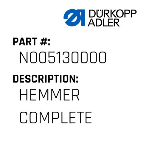 Hemmer Complete For Dürkopp Adler Original Part Number N005 130000