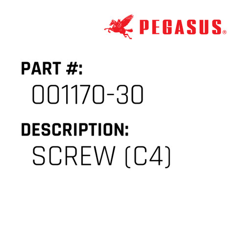 Screw (C4) Part Number 001170-30009 for Pegasus Sewing Machine Model W500 Series