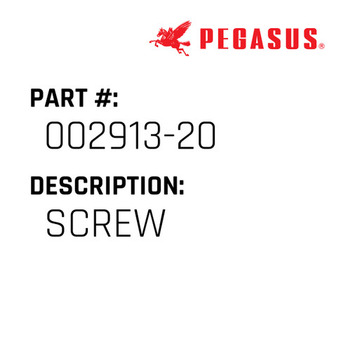 Screw Part Number 002913-20009 for Pegasus Sewing Machine Model L32 Series