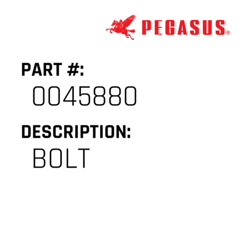 Bolt Part Number 004588000009 for Pegasus Sewing Machine Model TM625B Series