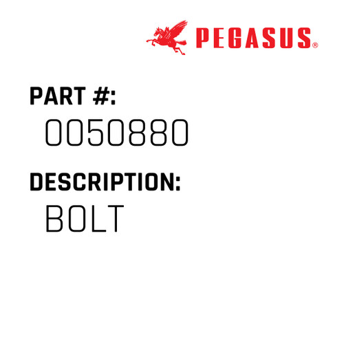 Bolt Part Number 005088000009 for Pegasus Sewing Machine Model R57 Series