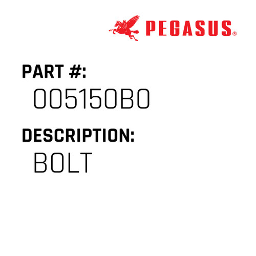 Bolt Part Number 005150B00009 for Pegasus Sewing Machine Model L32 Series