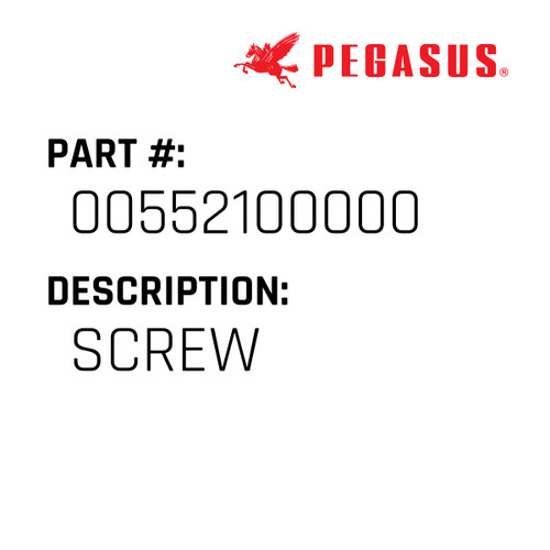Screw Part Number 005521000009 for Pegasus Sewing Machine Model FS700 Series