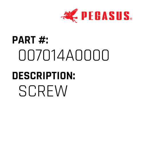 Screw Part Number 007014A00009 for Pegasus Sewing Machine Model M700 Series