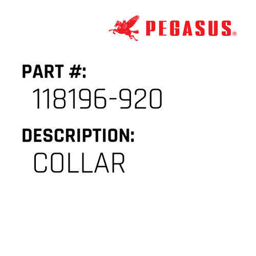 Collar Part Number 118196-92009 for Pegasus Sewing Machine Model TM625 Series