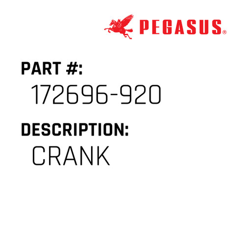 Crank Part Number 172696-92009 for Pegasus Sewing Machine Model TM625 Series