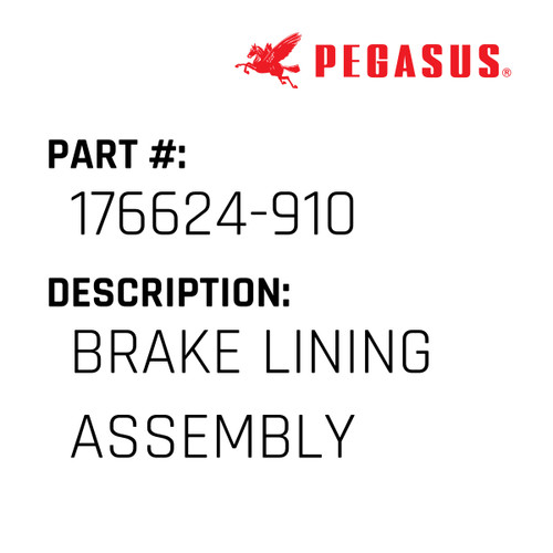 Brake Lining Assembly Part Number 176624-91009 for Pegasus Sewing Machine Model TM625/RP Series