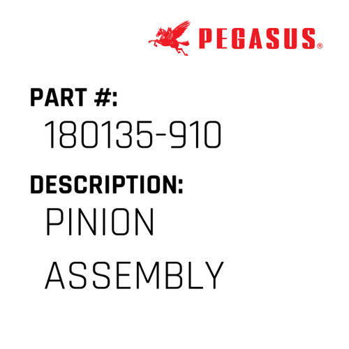 Pinion Assembly Part Number 180135-91009 for Pegasus Sewing Machine Model TM625/RP303 Series