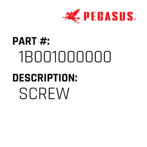 Screw Part Number 1B0010000009 for Pegasus Sewing Machine Model W2600/SL Series