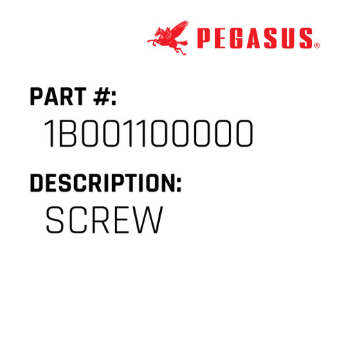 Screw Part Number 1B0011000009 for Pegasus Sewing Machine Model MX5200 Series