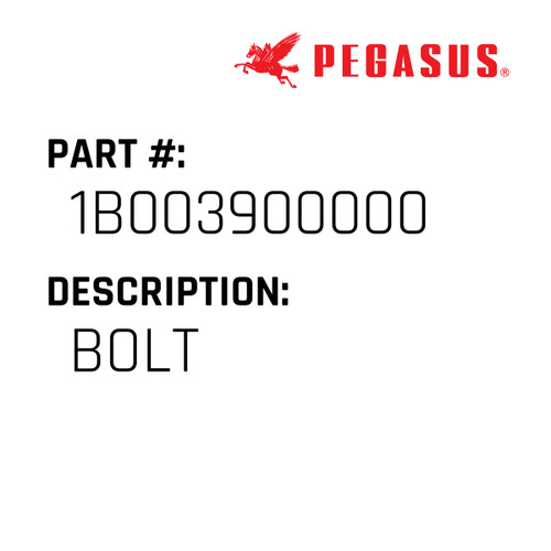 Bolt Part Number 1B0039000009 for Pegasus Sewing Machine Model WT169 Series