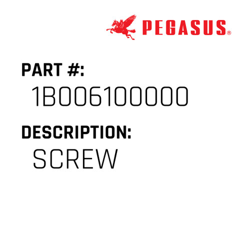 Screw Part Number 1B0061000009 for Pegasus Sewing Machine Model W3500P Series