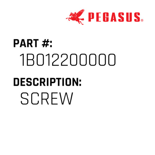 Screw Part Number 1B0122000009 for Pegasus Sewing Machine Model TM625/Y1591 Series