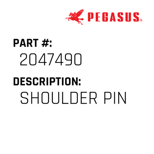 Shoulder Pin Part Number 204749000009 for Pegasus Sewing Machine Model L52 Series