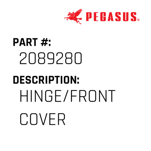 Hinge/Front Cover Part Number 208928000009 for Pegasus Sewing Machine Model L132 Series
