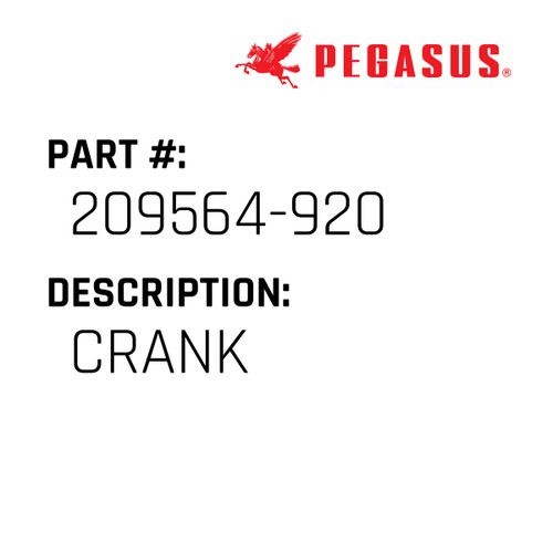 Crank Part Number 209564-92009 for Pegasus Sewing Machine Model M900 Series