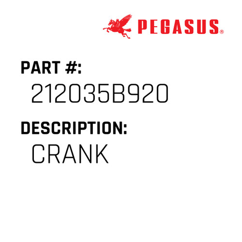 Crank Part Number 212035B92009 for Pegasus Sewing Machine Model W200 Series