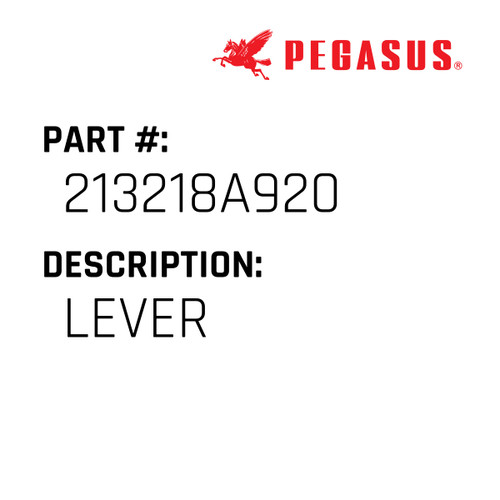 Lever Part Number 213218A92009 for Pegasus Sewing Machine Model EXT5200 Series