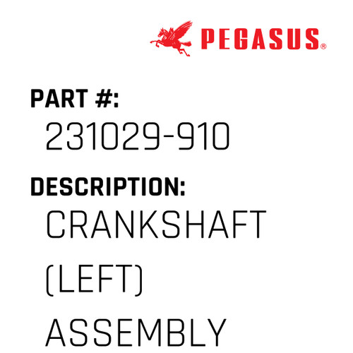 Crankshaft (Left) Assembly Part Number 231029-91009 for Pegasus Sewing Machine Model FV200 Series