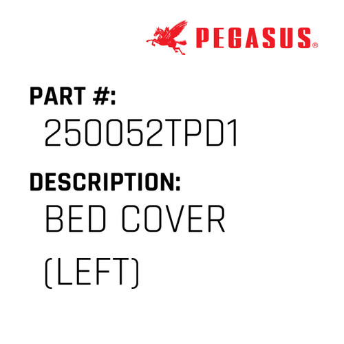 Bed Cover (Left) Part Number 250052TPD019 for Pegasus Sewing Machine Model W522A-01/TK Series