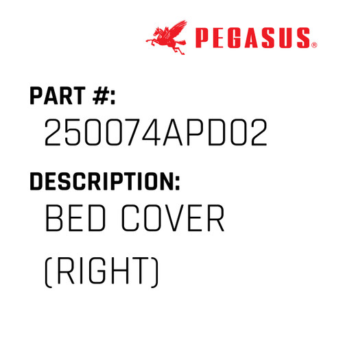 Bed Cover (Right) Part Number 250074APD029 for Pegasus Sewing Machine Model W3500P Series