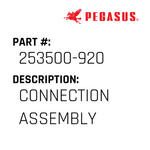 Connection Assembly Part Number 253500-92009 for Pegasus Sewing Machine Model W500 Series
