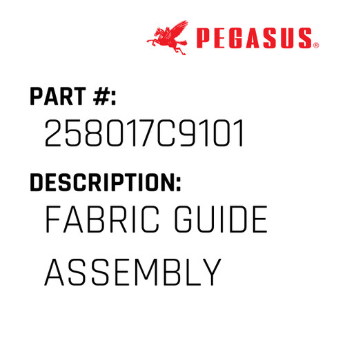 Fabric Guide Assembly Part Number 258017C91019 for Pegasus Sewing Machine Model W2600-35A Series