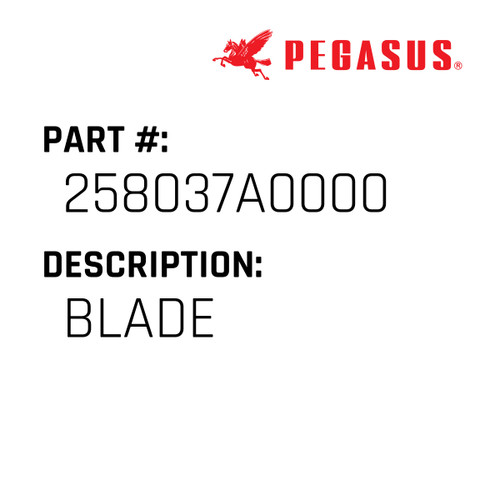 Blade Part Number 258037A00009 for Pegasus Sewing Machine Model W600P-33 Series