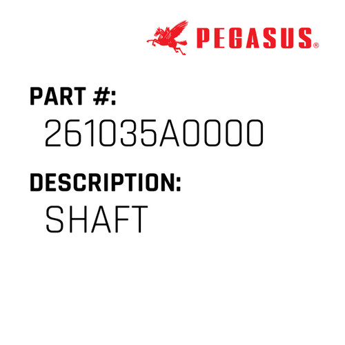 Shaft Part Number 261035A00009 for Pegasus Sewing Machine Model W3500P Series
