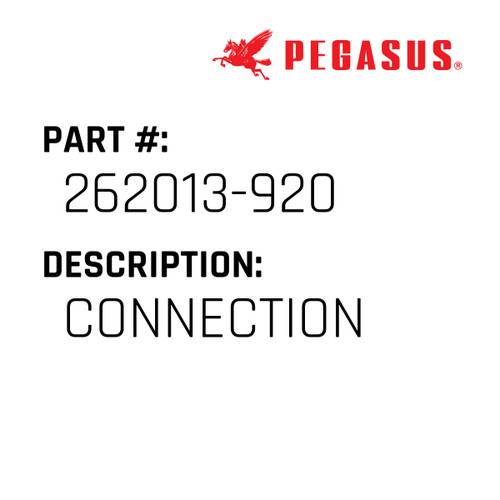 Connection Part Number 262013-92009 for Pegasus Sewing Machine Model W1500P Series