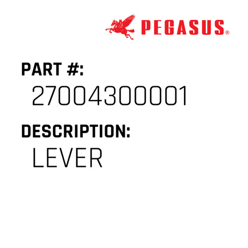 Lever Part Number 270043000019 for Pegasus Sewing Machine Model M800 Series