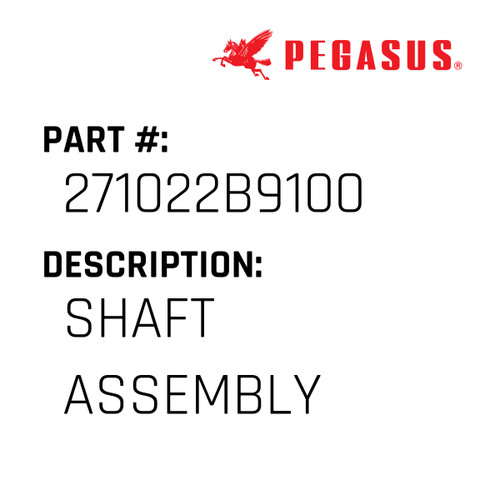 Shaft Assembly Part Number 271022B91009 for Pegasus Sewing Machine Model MX5200 Series