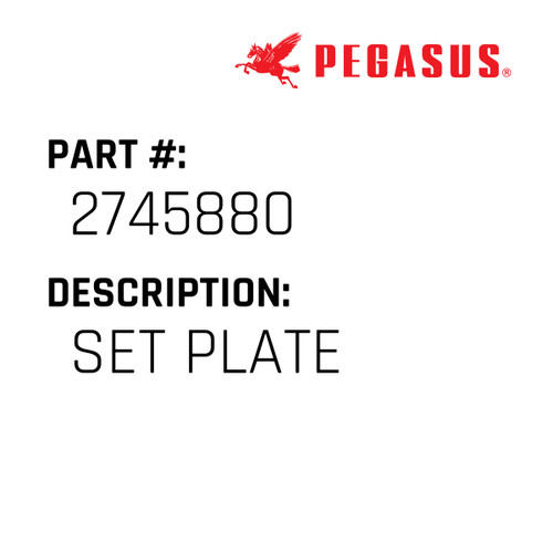 Set Plate Part Number 274588000009 for Pegasus Sewing Machine Model EX5200 Series