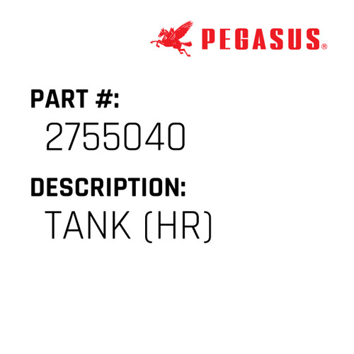 Tank (Hr) Part Number 275504000009 for Pegasus Sewing Machine Model EX5200 Series