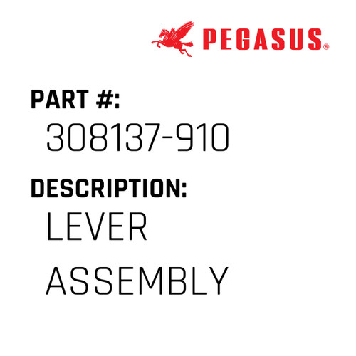Lever Assembly Part Number 308137-91009 for Pegasus Sewing Machine Model EH110 Series