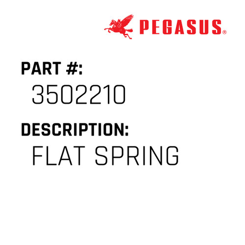 Flat Spring Part Number 350221000009 for Pegasus Sewing Machine Model UT109 Series