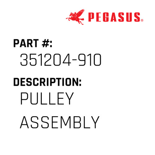 Pulley Assembly Part Number 351204-91009 for Pegasus Sewing Machine Model W500P/MD Series