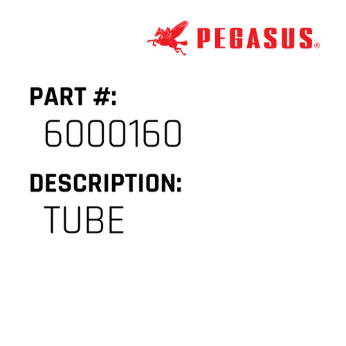 Tube Part Number 600016000009 for Pegasus Sewing Machine Model UT316 Series