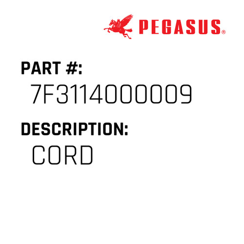 Cord Part Number 7F3114000009 for Pegasus Sewing Machine Model M900/DJ10 Series