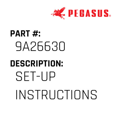 Set-Up Instructions Part Number 9A2663000009 for Pegasus Sewing Machine Model FR151 Series
