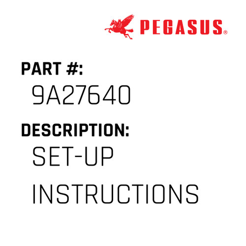 Set-Up Instructions Part Number 9A2764000009 for Pegasus Sewing Machine Model PL131 Series
