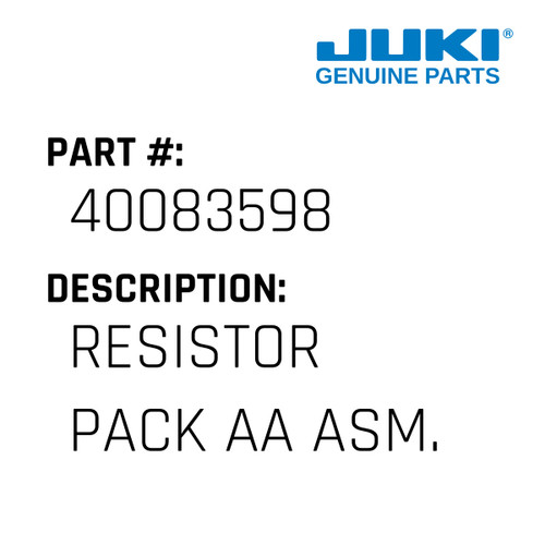 Resistor Pack Aa Asm. - Juki #40083598 Genuine Juki Part
