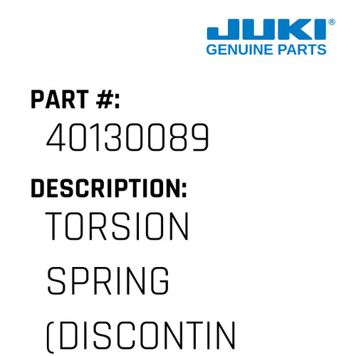 Torsion Spring - Juki #40130089 Genuine Juki Part