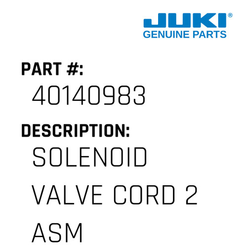Solenoid Valve Cord 2 Asm - Juki #40140983 Genuine Juki Part