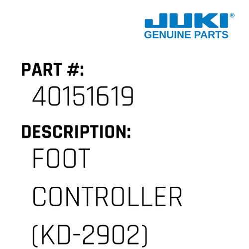Foot Controller - Juki #40151619 Genuine Juki Part