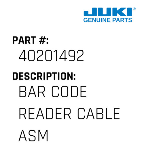 Bar Code Reader Cable Asm - Juki #40201492 Genuine Juki Part