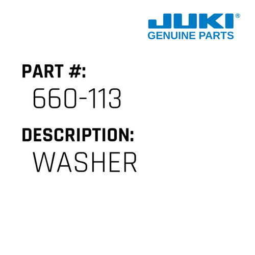 Washer - Juki #660-113 Genuine Juki Part