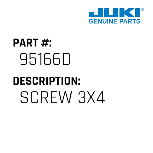 Screw 3X4 - Juki #95166D Genuine Juki Part